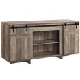 thumbnail image 2 of Wood and metal combination - Holds 60 - inch flat screen TV - Entertainment room - Two compartments for organization, 2 of 3