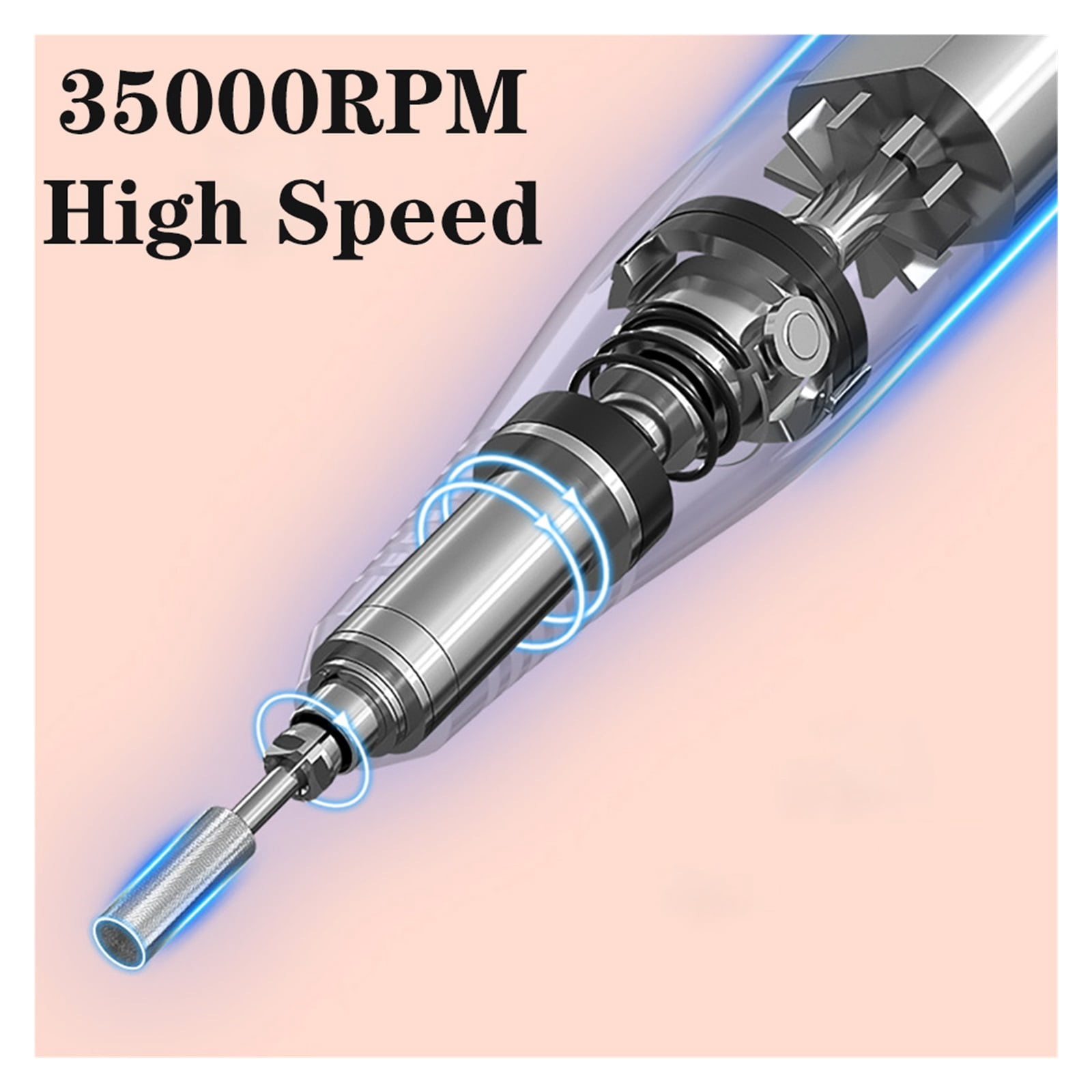 35000RPM Electric Nail Drill, Rechargeable Nail Manicure Machine For Salon, Portable Professional Nail Sander For Polish ,Lightweight and Portable