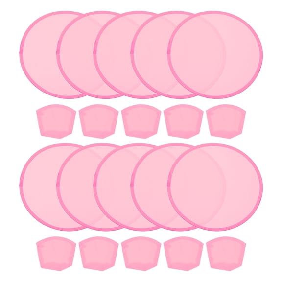 Uxcell 10" Foldable Flying Disc Folding Pocket Flying Disc Bulk Set Pink 10 Pack