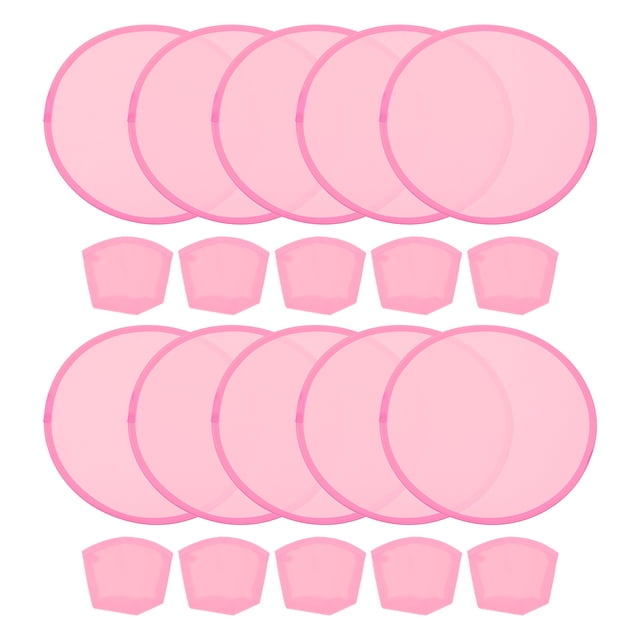Uxcell 10" Foldable Flying Disc Folding Pocket Flying Disc Bulk Set Pink 10 Pack
