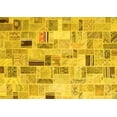 thumbnail image 1 of Ahgly Company Machine Washable Indoor Rectangle Patchwork Yellow Transitional Area Rugs, 3' x 5', 1 of 4