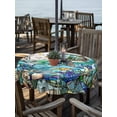 thumbnail image 2 of Outdoor Tablecloth with Umbrella Hole Zipper Stained Glass Sea Turtle Round Tablecloth 54" Waterproof Outside Table Cloth Summer Coastal Ocean Jellyfish Patio Table Cover Tablecloths for Picnic Party, 2 of 8