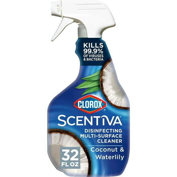 Clorox Scentiva Multi Surface Cleaner, Spray Bottle, Coconut & Waterlily, 32 fl oz (pack of 2)