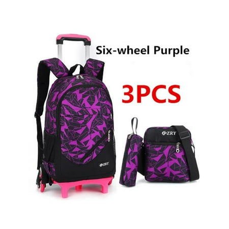 Backpack With Wheels Meigar 3PCS Kids Boy Students Trolley Backpack School Bag Satchel With Wheels Removable ()