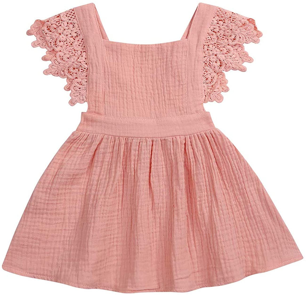 Xuuly Toddler Baby Girls Clothes Ruffle Sleeveless Summer Breathable Princess One-Piece Skirt Dress Set 