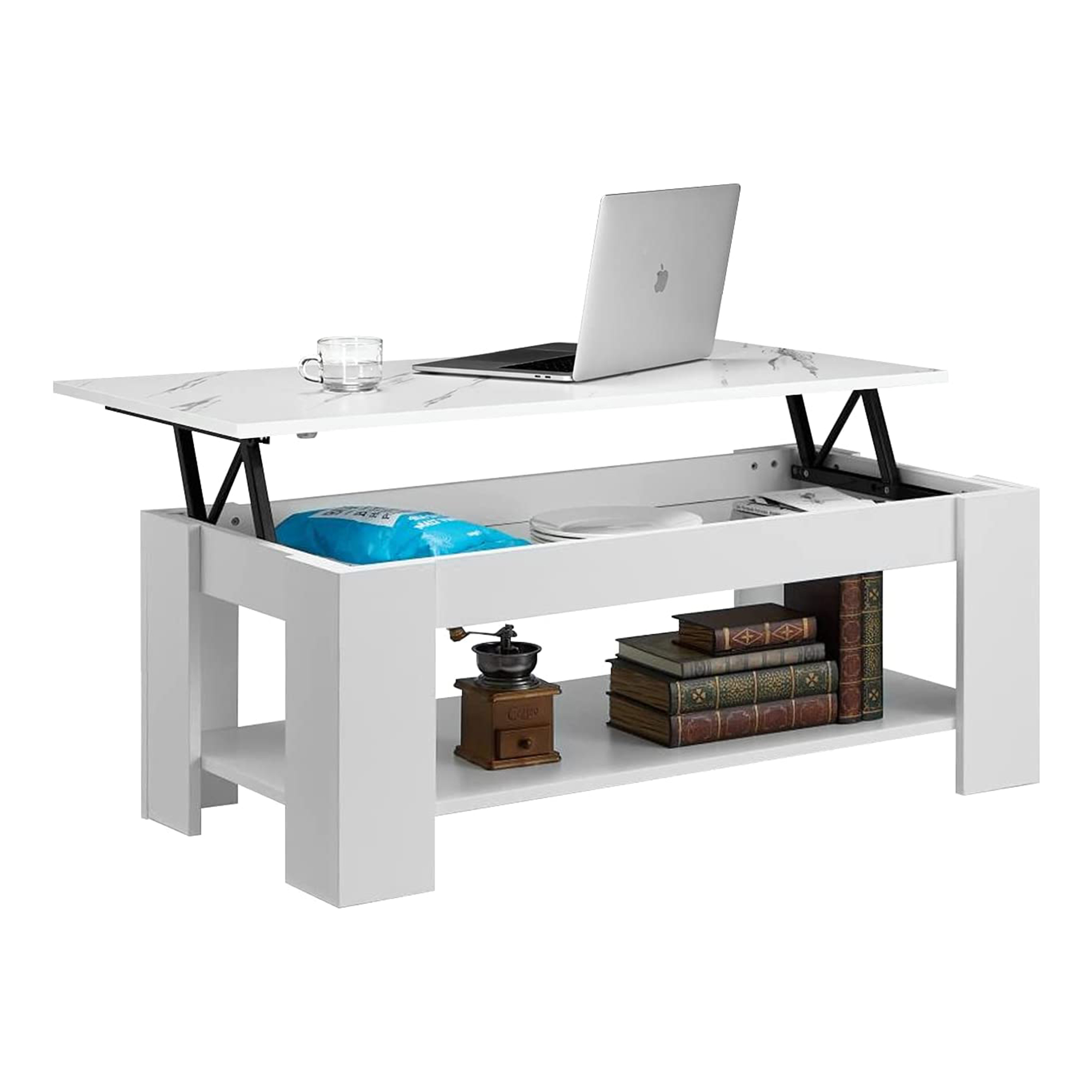 EROMMY Lift Top Pop Up Hidden Compartment Living Room Coffee Table