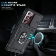 thumbnail image 6 of Heavy Duty Case for Samsung Galaxy Note 20 Ultra, Triple Layers Camera Lens Sliding Hybrid Rugged PC Soft TPU Shockproof Cover with Ring Kickstand Magnetic Car Mount Case,Black, 6 of 10