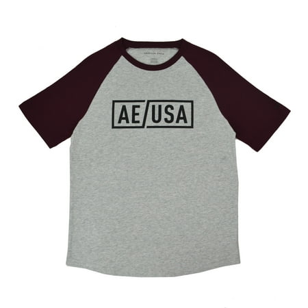 Ae Eagle - New American Eagle Mens Heather Gray Red AE Bold Logo Tee Shirt Sz Medium M 3787-6