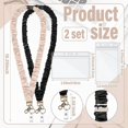 thumbnail image 3 of Geyoga 2 Set Teacher Scrunchie Lanyard with Safety Breakaway Buckle ID Badges Holder Retractable Lanyard for Office Teacher Gift(Pure Color Style,Black Beige), 3 of 10