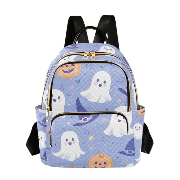 FORMRS Mini Backpack Purse for Women Travel Daypack Casual Shoulder Bag, Blue Halloween