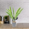 thumbnail image 4 of 2 plantas de serpiente artificiales, sansevieria falsa, plantas artificiales en maceta para interior y exterior., 4 of 6