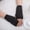 Dark Gray, variant on Fall Polyester Long Sleeve Thermal Gloves for Women Orange Solid Color Girl Knitted Arm Fingerless Keep Warm Winter Soft Mitten