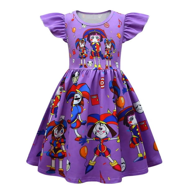 The Amazing Digital Circus Pomni Children's Dresses Cute Kawaii Comfy Skirt  Comfortable Short Summer Clothing Kids Birthday Gift 