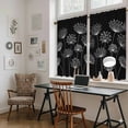 thumbnail image 5 of Spring Dandelion Kitchen Curtains 54 Inch Length, Modern Country Flower Black White Tiers Curtains for Bathroom Bedroom Cafe, Light Filtering Small Window Treatment Short Drapes 2 Panels 42"Wx54"L, 5 of 8