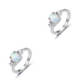 thumbnail image 1 of Anillo de plata Qarigey con diamantes de imitación para mujer propuesta de boda Blanco Tamaño 10, 1 of 6