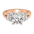 thumbnail image 3 of IGI Certified 4 Carat Radiant Shape Lab Grown Diamond Engagement Ring | 14K Rose Gold | Bethany Three Stone Side Oval Diamond Ring | FG-VS1-VS2 Quality Friendly Diamonds, 3 of 6