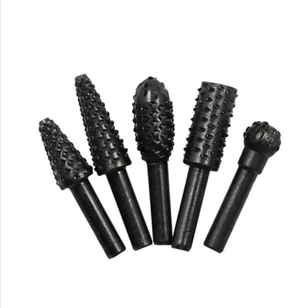wuaynoat 5 Pieces Drill Bit Set Files Rod Craft Wood Grinding Power ...