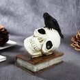 thumbnail image 4 of RKSTN halloween decroations Ravens Skull Home Decor Book Shelf Decor Ravens Perching Skeleton Statues For Tabletop Desk Office Home, 4 of 6