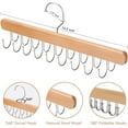 thumbnail image 3 of Pack de 2 Perchas de Madera Natural para Sujetadores y Tops con 36 Ganchos Plegables Giratorios 360° para Organizar Armarios, 3 of 6