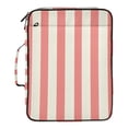 thumbnail image 2 of Haosy Accordion File Organizer Zipper Binder 500 Sheet 6-Tab Expanding File Folder Multi-Pocket 1.2 Inch 3 Ring Pale Red and Off-white Striped, 2 of 7