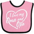 thumbnail image 3 of Inktastic I Love My Oma and Opa in White Chalk Heart Boys or Girls Baby Bib, 3 of 4