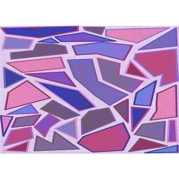 Ahgly Company Indoor Rectangle Patterned Dark Orchid Purple Area Rugs, 2' x 4'