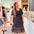 thumbnail image 2 of GRACE & GRANDEUR Vestido de Verano Elegante con Flores para Mujeres Talla Grande 3X Negro Rosa, 2 of 8