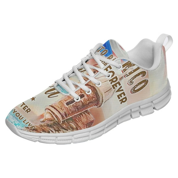 Puerto Rico In My Heart Shoes for Men Women Running Shoes Lightweight Walking Sneakers Mesh Athletic Sport Shoes White Size 3.5