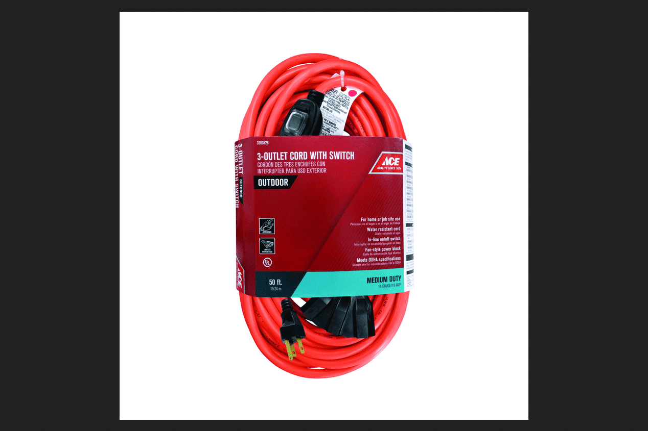 Ace Outdoor Extension Cord with Switch 14/3 SJTW 50 ft. L Orange