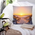 thumbnail image 4 of Summer Beach Throw Pillow Covers, Soft Pillowcases with Invisible Zipper, Sunset Nautical Ocean Sea Decorative Square Pillow Cushion Covers for Living Room Couch Sofa Bed 18x18 Inches, 4 of 8