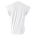 thumbnail image 4 of Shirts for Women Cap Sleeve For Summer Tank Top Basic Tee Loose Fit 2024 Fashion Loose Solid Vest With Capped Sleeves Plus Size Blouses Casual Tops White 2XL, 4 of 7