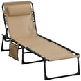 thumbnail image 1 of Outsunny Folding Lounge Chair, Reclining Tanning Chair with Adjustable Back, 1 of 10