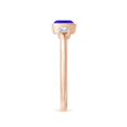 thumbnail image 3 of ANGARA Natural Classic Cushion Tanzanite and Diamond Three Stone Ring in 14K Rose Gold for Women (Size-5mm) | December Birthstone, Anniversary, Jewelry Gift for Women | Natural Tanzanite Ring, 3 of 8