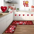thumbnail image 7 of Valentines Kitchen Rugs and Mats Set of 2, Valentine Decor Non Slip Backing Valentines Day Kitchen Mat Valentines Decorations for Home Low-Profile Kitchen Floor Mat 17"X47"+17"X30", 7 of 7