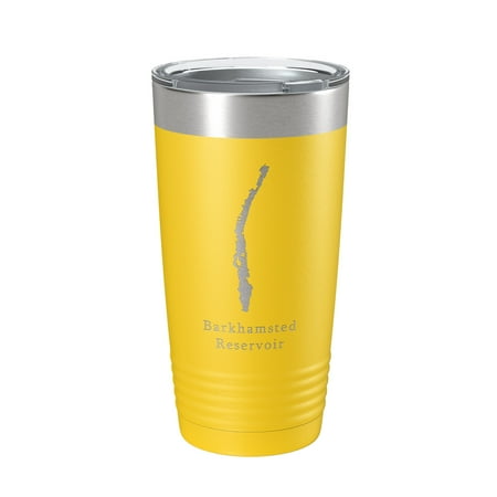 

Barkhamsted Reservoir Tumbler Lake Map Travel Mug Insulated Laser Engraved Coffee Cup Connecticut 20 oz Yellow