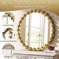 thumbnail image 3 of BEAUTYPEAK 24" Round Vintage Bathroom Mirror Decorative Wall Mirror with Luxurious Beaded Frame, Gold, 3 of 6