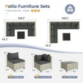 thumbnail image 7 of UDPATIO 7-Piece Outdoor Wicker Patio Furniture Set with Cushions for Backyard, Porch, Garden, Gray, 7 of 7
