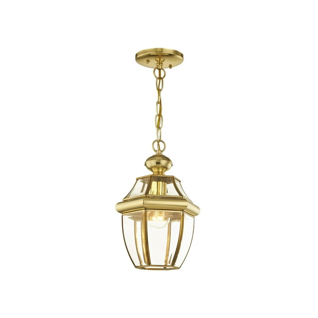 Livex Lighting 2152-02 Monterey 1-Light Outdoor Hanging Lantern, Polished Brass