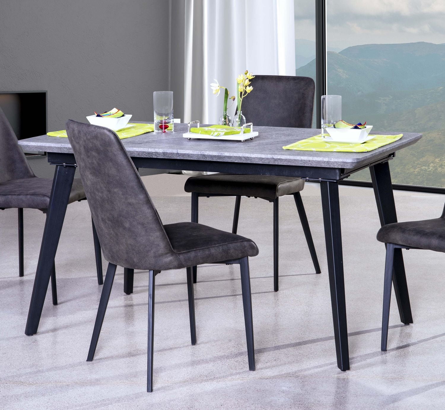 Topline Home Furnishings Patterned Top Dining Table