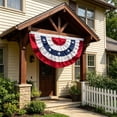 thumbnail image 4 of Beautynvta 1 Pc American Pleated Fan Flag, 4th of July Decorations, Patriotic Fourth of July Banner, Red White and Blue American Flag Bunting for Outside Porch Garden Decor, 4 of 7