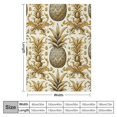 thumbnail image 4 of GOSMITH Pineapple Summer Gold Pineapple on White Flannel Fleece Blanket Gifts White, 4 of 6