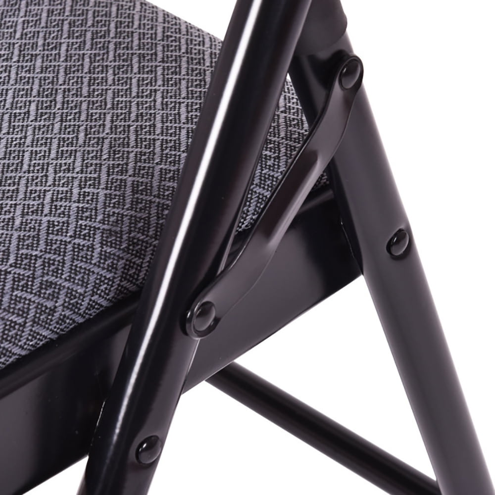 Finihen Padded Folding Chairs, 4 Pieces Folding Chairs with Padded Cushion, 4 Pieces Fabric Upholstered Padded Seat Folding Chairs Seat, for Home, Office, for Gaming, Reading, Black Finihen Padded Folding Chairs, 4 Pieces Folding Chairs with Padded Cushion, 4 Pieces Fabric Upholstered Padded Seat Folding Chairs Seat, for Home, Office, for Gaming, Reading, Black