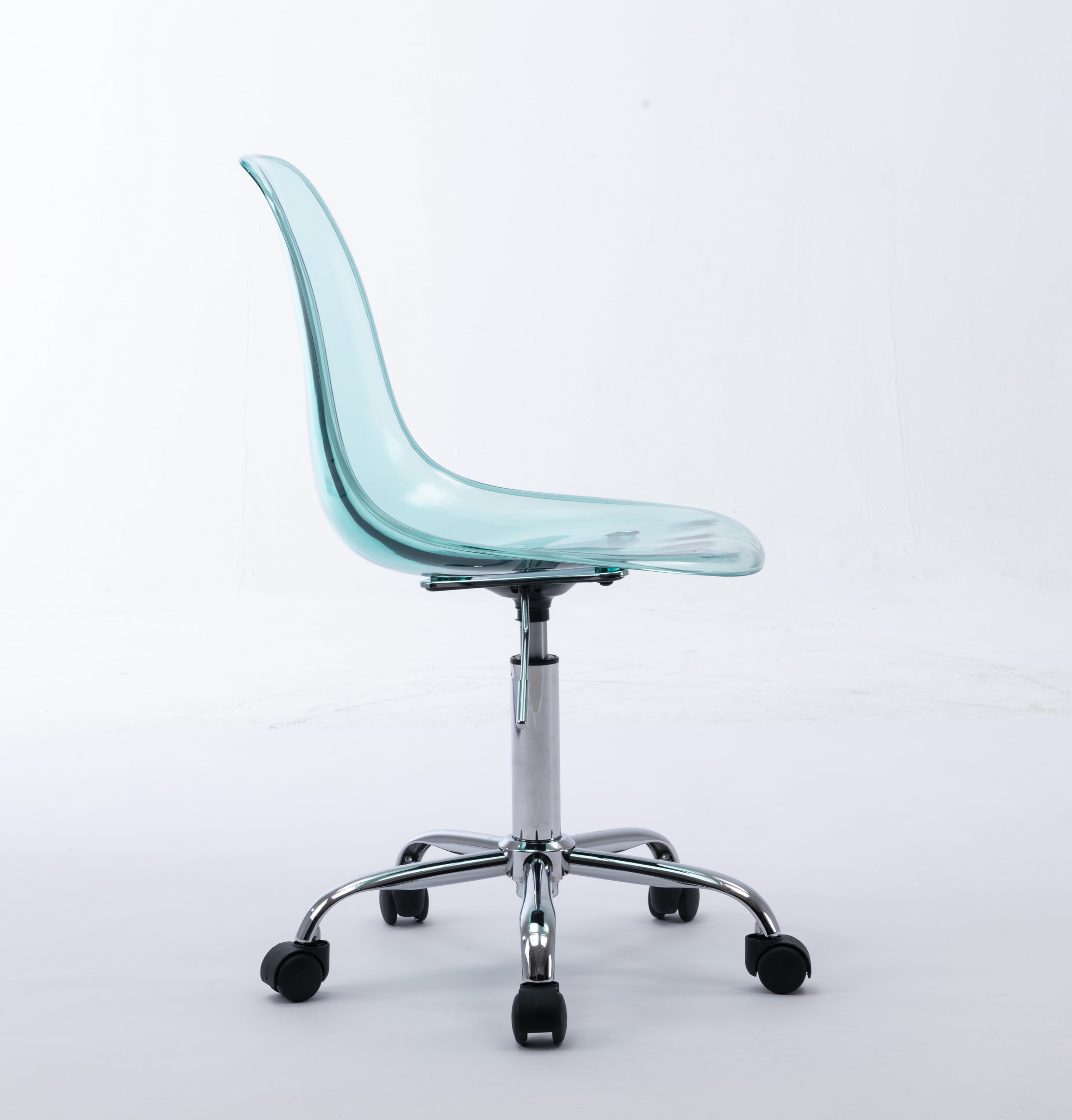 Clear acrylic chair with wheels hotsell