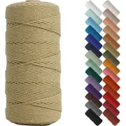 Natural Macrame Cord 2mm x 220yards, Colored Rope, Cotton Rope Yarn, Colorful Cotton Craft Cord for Wall Hanging, Plant Hangers, Crafts, Knitting