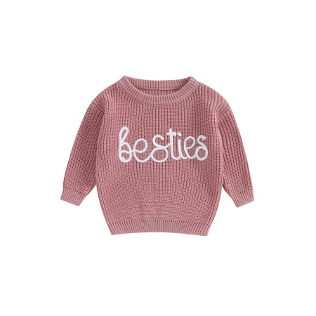 

Hirigin Letter Embroidery Knit Sweater for Toddler Girls with Long Sleeve