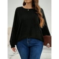 thumbnail image 7 of SIEANE Women's Plus-Size Casual Crew Neck Long-Sleeved Autumn/Winter Twist Nnit Sweater Top 1X-4X, 7 of 7
