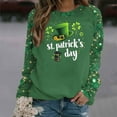 thumbnail image 5 of Craaazy Women's Long Sleeve St Patricks Day Tshirts with Green Shamrock, 5 of 5