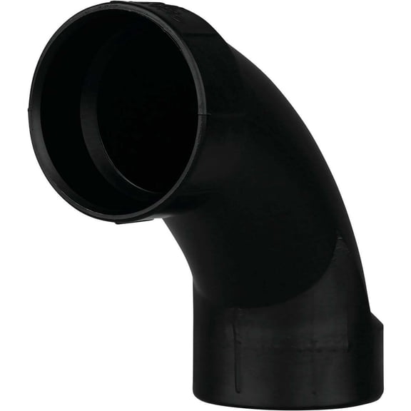 Charlotte Pipe 2 in. Hub X 2 in. D Hub ABS 90 Degree Elbow