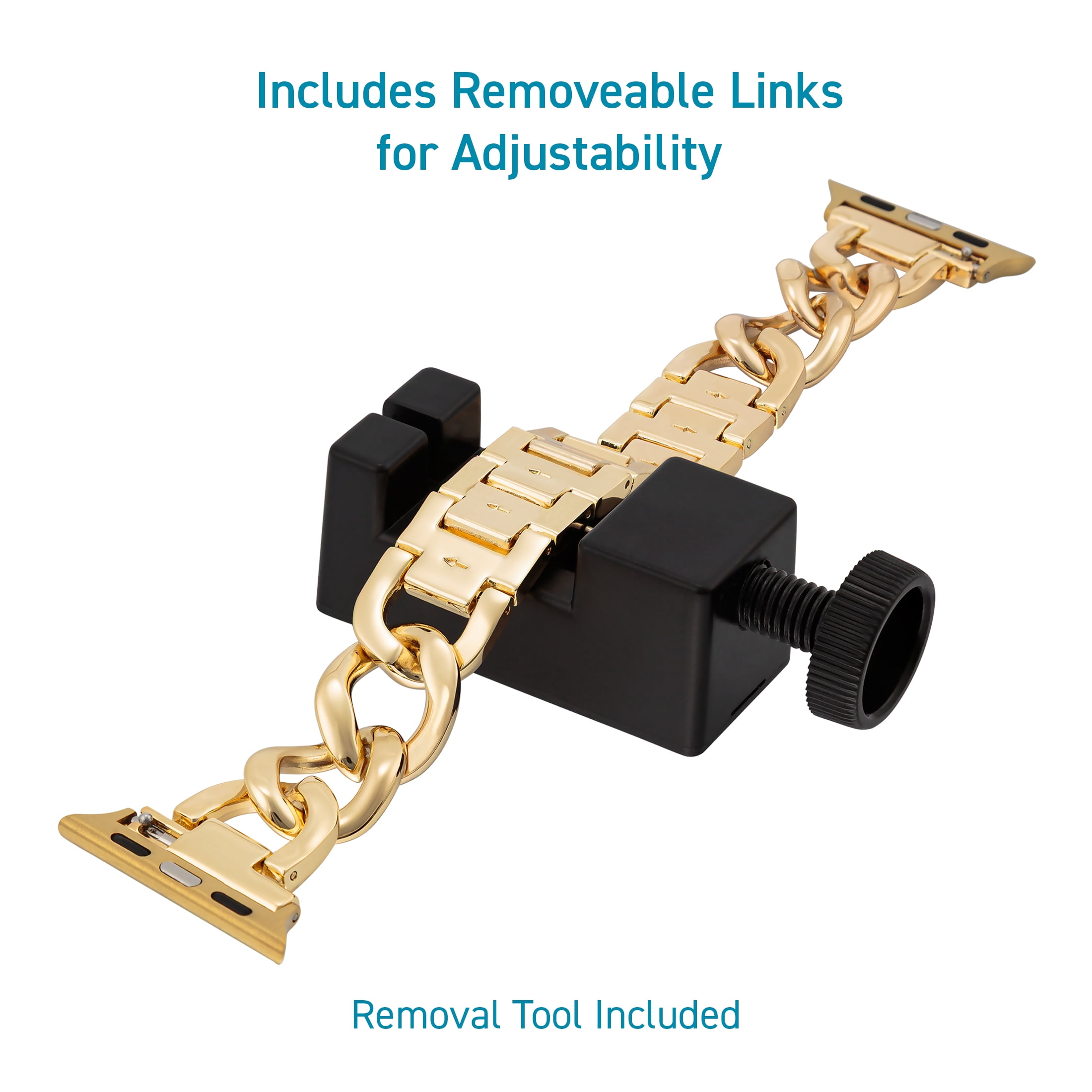 WITHit Gold Chain Bracelet for the Apple Watch®, Unisex, Fits All Apple Watch® Series and Sizes