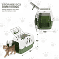 thumbnail image 2 of MoNiBloom 18" Pet Travel Carrier, Portable Dog Travel Kennel Handbag Cage Transport Box with Handle and 2 Doors, Airline Approved, White/Forest Green, 2 of 9